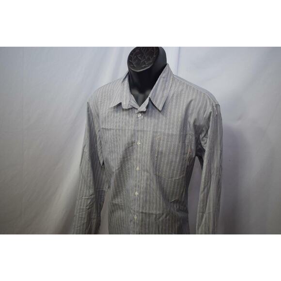26266 Mens Hugo Boss Orange Label Striped Long Sleeve Dress Shirt Size XL - Picture 3 of 9